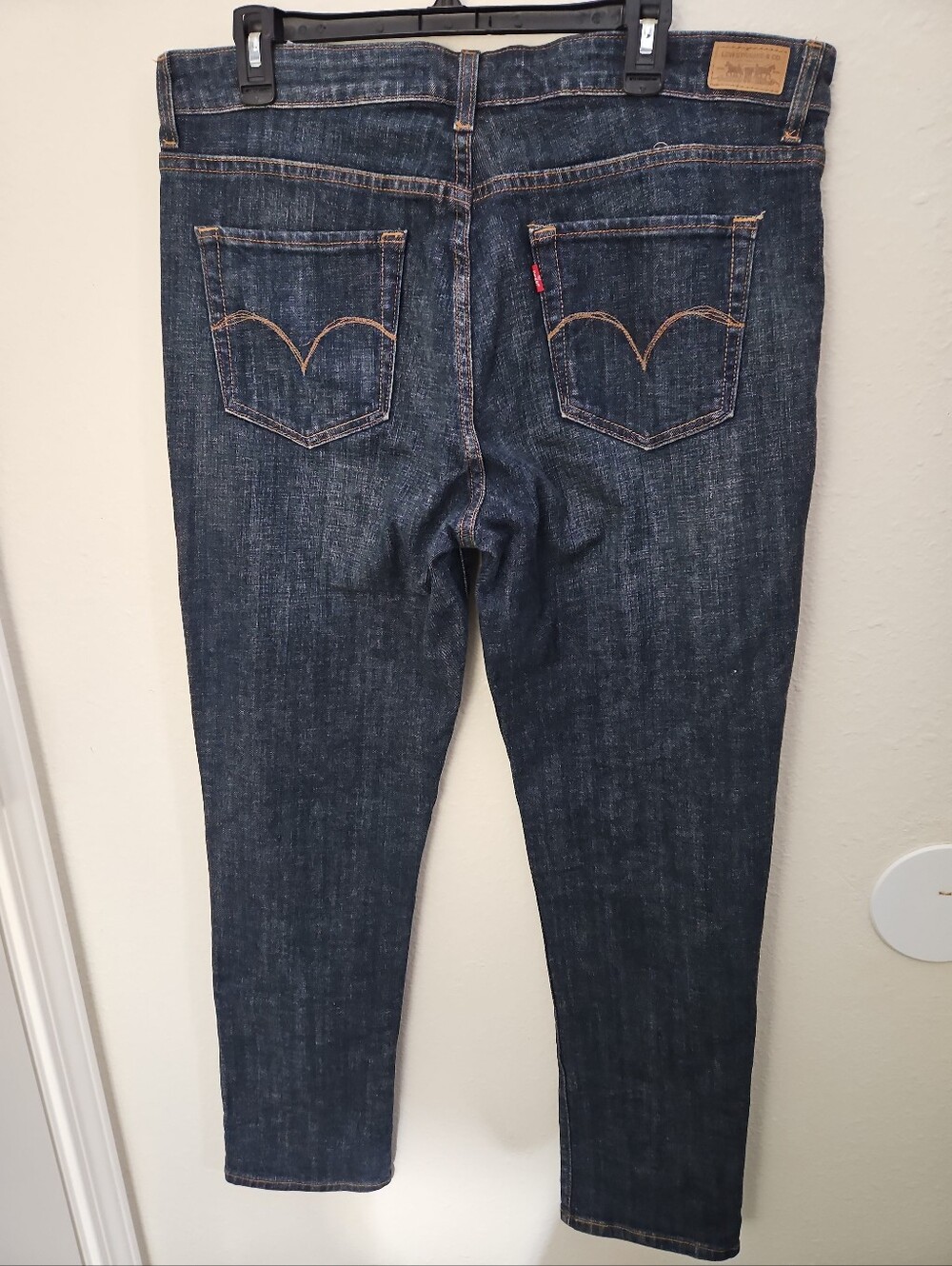 Levi's Mid Rise Skinny Jeans Dark Wash Stretch Denim Blue Size 16M